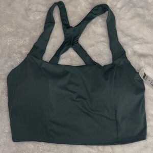 Avia Dark Green Crossback Sports Bra